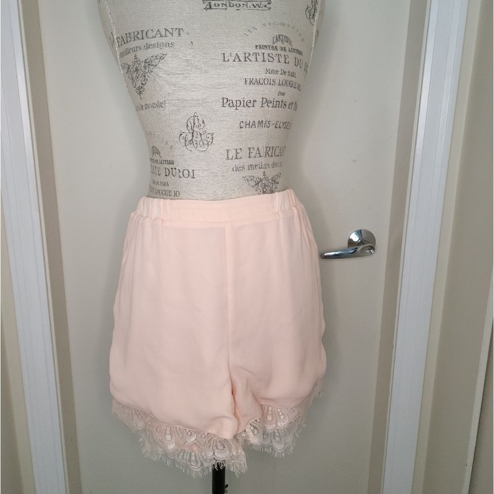 Pink Highwaist Lingerie Lace Shorts